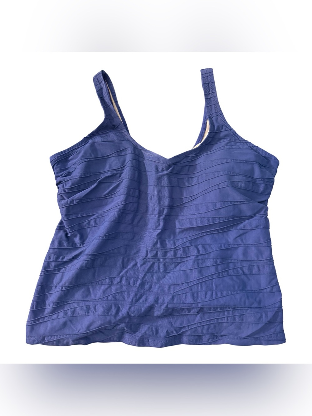 Lands End Women’s Tankini Swim Top in Blue| Size: 16W DDD cup